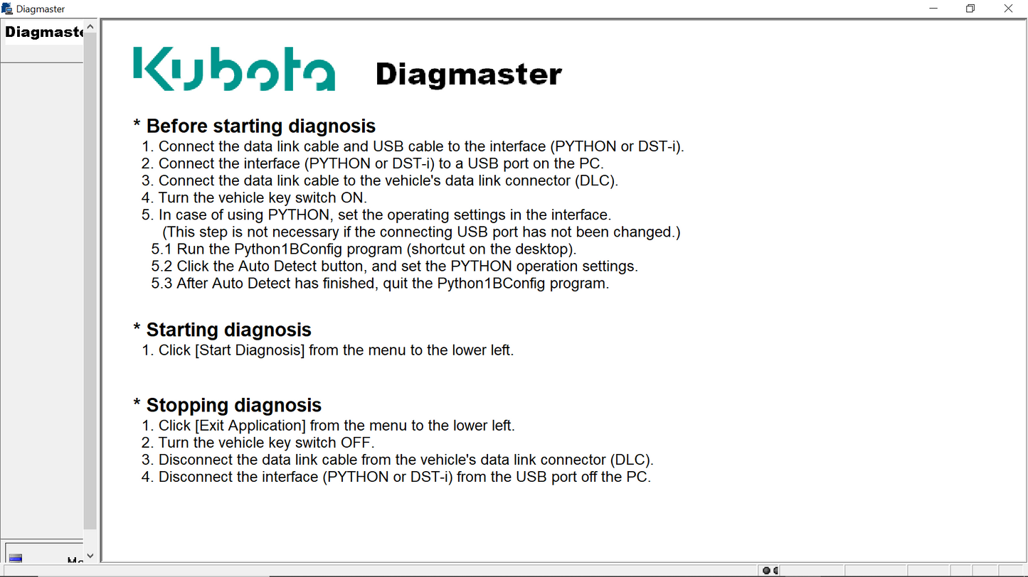 KUBOTA DiagMaster Last version